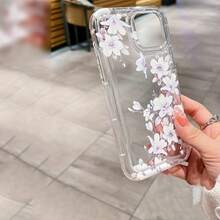 A Half-Screen Purple Floral Pattern Phone Case Compatible With Suitable For IPhone17/IPhone17 Air/IPhone17 Pro/IPhone17 Pro Max/16 Pro Max/15 Pro Max/14 Pro Max/13 Pro Max/12 Pro Max - Trong sáng - Xem 4