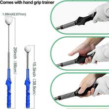 Golf Retractable Swing Club Soundable Swing Trainer Indoor Golf Training Aids UK - Blue - View 2