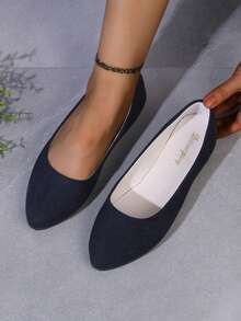 Fall/Winter Elegant Solid Color Office Flats, Suitable For All Seasons