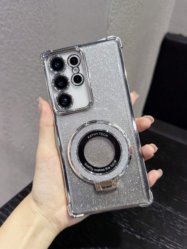 Luxury Electroplated Clear Phone Case With Ring Magnetic Stand Holder, Rhinestone Glitter Sparkle Y2k Style, Summer New Fashion Silicone Shockproof Protective Soft Cover Compatible With IPhone 16 16e 15 14 13 12 11 X XS XR 8 7 Plus Pro Max Mini, Samgsung Galaxy S24 S25 Ultra, Compatible With Xiaomi Redmi, Compatible With Huawei Honor OPPO Reno MOTO Infinix Women 2025