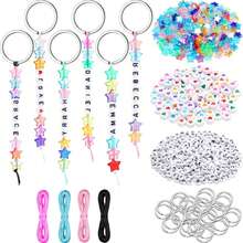 556 piezas Juego de manualidades de llavero DIY, cuentas de letras ajustables y accesorios de llavero de pentágono, recuerdos de fiesta de cumpleaños, decoración colgante para mochilas, recuerdos de fiesta, regalos festivos - Accesorios - Ver 6