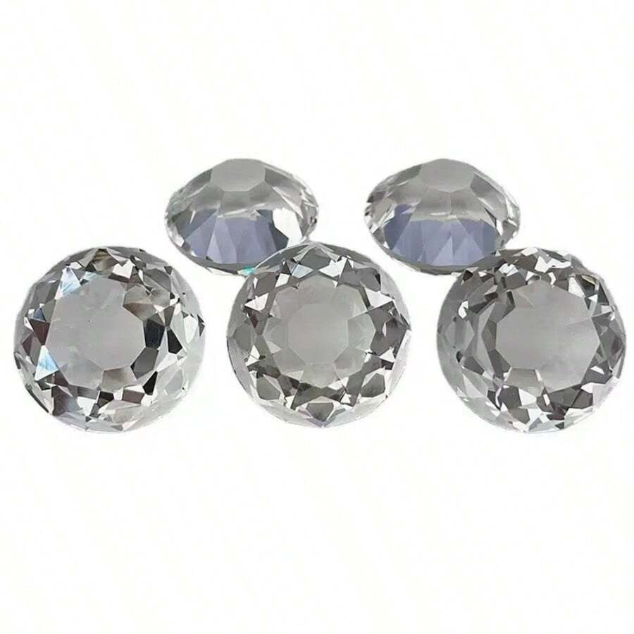 4pcs Crystal Diamond Knob Pulls - Polished Metal Finish, Arched Style, Crystal Material, Suitable For Wardrobe And Cabinet Doors - Transparent White - View 1