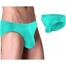 Mens Silk Underwear Briefs Pack Bulge Enhancing Pouch Stretch Bikini Underwear Straight Men L XL 2XL 3XLChristmas IVEB - 亮綠色 - 查看 1