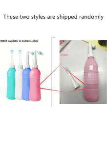 400毫升便携式冲洗器，旅行手持式冲洗器，带可调节喷嘴，迷你个人卫生清洁器，大容量水箱（默认弯喷嘴）