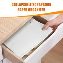 Hộp đựng giấy scrapbooking cỡ lớn, có thể gấp gọn, dung tích 3/1, giá đựng sách để bàn, hộp đựng giấy scrapbooking, hộp đựng tài liệu bằng nhựa. - Nhiều màu - Xem 5
