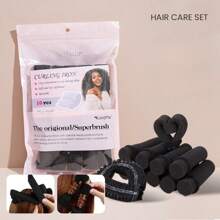 1 套黑色自粘海绵卷发器套装，柔软泡沫海绵睡眠卷发器套装，适合女性和青少年，懒散卷发器，DIY 家庭发型设计工具，适用于理发店、返校、旅行度假必备品、女士发饰