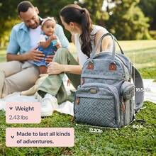 Diaper Bag Backpack - Baby Essentials Travel Tote - Multi Function Waterproof Diaper Bag, Travel Essentials Baby Bag With Changing Pad, Stroller Straps & Pacifier Case - Unisex, Dark Gray - Coffee - View 7