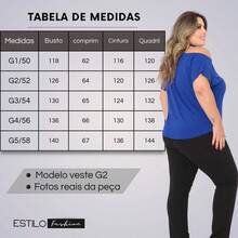 Plus Size Women's Blouse Basic Blouse Loose Top From G1 To G5 - 寶藍色 - 查看 4