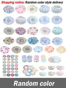Set de 10 gorros de ducha impermeables con estampado floral, gorros de baño reutilizables y elásticos para el baño, la ducha y el baño, anti-aceite - Multicolor - Ver 11
