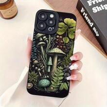 Stylish Forest Leaves& Mushrooms Phone Case- Shockproof, Compatible With IPhone Pro& Pro MaxSuitable For IPhone 17 Air - Black - View 7