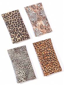 1/2pcs Leopard Pattern Eyeglasses Bag,Women Glasses Bag,Fashion Glasses Storage Bag,Cute Glasses Pouch,Holiday Essentials,Girls' Glasses Case,Women Leopard Fashion Glasses Case,Small Change, Coins, Earphones, Necklace, Ring, And Phone Storage Bag - Multicolor - View 5