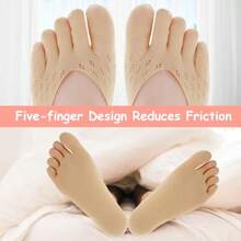 5 Pairs Orthopedic Toe Compression Socks Toe Socks For Women No Show Align Toe Socks For Bunion Low Cut Liner Five Finger Socks With Gel Tab Athletic Breathable Toe Separator Socks For Women - như hình ảnh - Xem 6