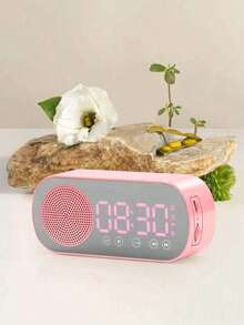 1 pièce Horloge miroir Haut-parleur Bluetooth Cadeau Horloge Réveil Haut-parleur intelligent avec caisson de graves, prend en charge la carte TF, l'affichage numérique LED USB, horloge électronique, décoration de la maison, décoration de la chambre, fournitures de retour à l'école - Multicolore - Voir 7