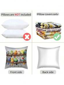 1 Piece Modern Tiger Stripe Parrot Pet Bird Design Polyester Pillowcase, Machine Washable With Zipper Closure, Woven Decorative Sham Suitable For Various Rooms - Holiday Home And Bedroom Decor (Pillow Insert Not Included) - No Embroidery - Multicolor - View 3