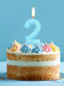 Light Blue Sprinkle Digit 0-9 Birthday Party Theme Cake Decorative Candles - Light Blue - View 3