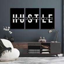 GUBIYU Black Hustle Grind Execution Wall Art Set Of 3 Framed Canvas Office Inspirational Motiviational Wall Decor Art Positive Quotes Posters Living Room Pictures Walls Decor Mens Guys 12x16 - 黑色002 - 查看 11
