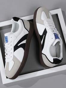 Größe 46 Herren Lässig Sportschuhe, leichte weiche Sohle runde Zehenform Schnürschuhe im Stil der 2000er Jahre, Valentinstag Ideen