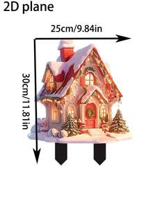 创意圣诞雪屋香薰炉亚克力户外花园草坪庭院节日装饰地插简约花园装饰地插景观摆件