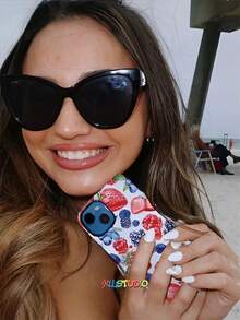 Strawberry, Grape, Blueberry Patterns Film Two-In-One Matte Texture Phone Case Suitable For Compatible With Iphone17,16, 15, 14, 13, 12, 11, PRO MAX,Air, - 彩色 - 查看 5