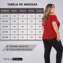 Plus Size Women's Blouse Basic Blouse Loose Top From G1 To G5 - 紅色 - 查看 4