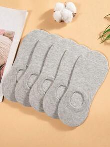 5 pares de calcetines invisibles minimalistas y personalizados, calcetines náuticos sin mostrar con silicona antideslizante, elegantes y de moda, apropiados para uso diario, hogar, oficina y casual - Blanco - Ver 9