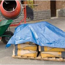 Cubierta de lona de protección multiusos con ojales de metal resistente a la abrasión duradera y estable adecuada para camping, cubierta para el hogar, protección de vehículos y tamaños varios disponibles (Azul)