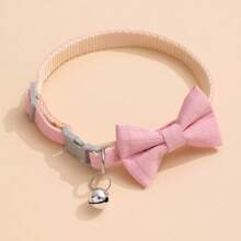 1pc Adjustable Bow Tie Collar With Bell For Small Cats And Dogs, Suitable For Outdoor Wear
