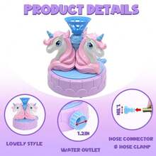 Children's Outdoor Baseball Sprinkler Toy, Kids Toys, Backyard Pink 360 Degree Rotating Unicorn Children's Sprinkler Toy - Summer Outdoor Toy With Garden Hose Sprinkler Toy 3 4 5 6 7 8 Year Old Boys And Girls Gift - Baby Pink - View 2
