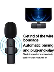 2 Pcs Wireless Lavalier Lapel Microphone Compatible With Iphone & IPad - 2-In-1 Auto-Sync Mini Recording Mic With Noise Reduction, HD Clear Sound - Perfect For Live Streaming, Video Recording, Interviews, Live, Podcasts, Vlogs, Zoom Meetings, Gaming (Twitch), Online Courses, Weddings, Film Making - Plug & Play Portable Clip-On Mic For Smartphones, Cameras, PC, Studio & Outdoor Use