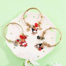 Sanrio Summer Fashion, Cute Sanrio Red And Black Kowomi Lady Bracelet Set (Bracelet, Earrings, Necklace), A Gift For Her