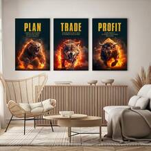 GUBIYU Black Hustle Grind Execution Wall Art Set Of 3 Framed Canvas Office Inspirational Motiviational Wall Decor Art Positive Quotes Posters Living Room Pictures Walls Decor Mens Guys 12x16 - 黑金狼03 - 查看 6