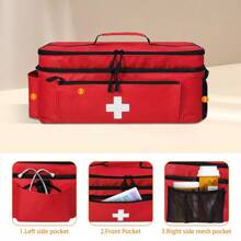 Bolsa Grande de Primeiros Socorros com Alça de Ombro, Caixa de Armazenamento de Suprimentos Médicos, Bolsa Organizadora de Emergência para Viagens, Adequada para Carro, Casa, Escritório, Ambiente Externo, Camping, Trilha