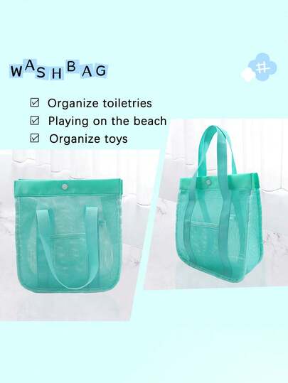 Mesh Beach Tote Bag - Sand-Proof And Easy To Clean, Suitable For Storage, Towels And Groceries