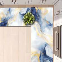 1 Stück goldene Samt Blau Abstrakte Kunst Flur Matte, Luxuriöser dekorativer Wohnzimmer Teppich, Weiche bequeme Lässig Laufmatte rutschfest waschbar Küchenboden Matten, Rutschfest Diatomit Küchenteppich, Küchenmatten - Verschiedenfarbig - Übersicht 7