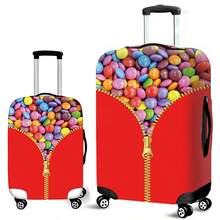 彩色糖果豆图案行李箱盖，万向轮行李箱盖防尘保护套行李箱，底部拉链和带扣双重密封，使行李箱更贴合，亮色水果拉链图案行李箱盖保护套防尘套，行李箱防尘套旅行配件，用于返校用品，返校旅行配件袋，用于学校的学校配件学校用品