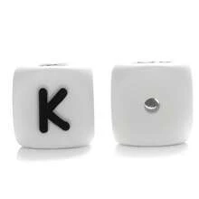 20-78 piezas de cuentas de silicona del alfabeto A-Z de 12 mm, cuentas con agujero recto para manualidades DIY, joyería y accesorios festivos - Blanco - Ver 25