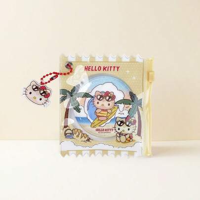  1pc Miniso X Sanrio Hello Kitty Summer Dark Color Candy Badge Pendant, Transparent Window Design To Display Favorite Badges, Best Accessory For Daily Backpack/Bag