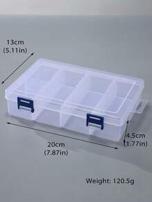 1pc Thick PP Material Transparent 8-Grid Metal Parts Storage Box With Removable Dividers, Suitable For Beads And Small Items Organization, Room Decor - Clear - View 4