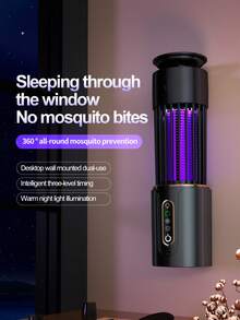 OBOVAY Pengusir Nyamuk Elektrik Berkinerja Tinggi, Fungsi Ganda Sebagai Lampu Malam dan Pengusir Nyamuk, Lampu Pengusir Nyamuk Elektrik Portabel dengan Desain Perangkap Sinar UV, Cocok untuk Dalam dan Luar Ruangan, Ditenagai USB - Warna Acak - View 2