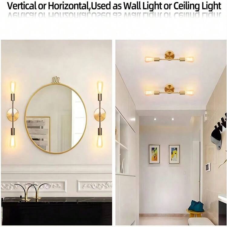 2pcs Modern Matte Black Or Gold Country Style Wall Sconces With Fabric Shades, Suitable For Bedroom, Bathroom, Vanity, Living Room, Mirror, Hallway And Kitchen - Two Wall Lamps - View 4