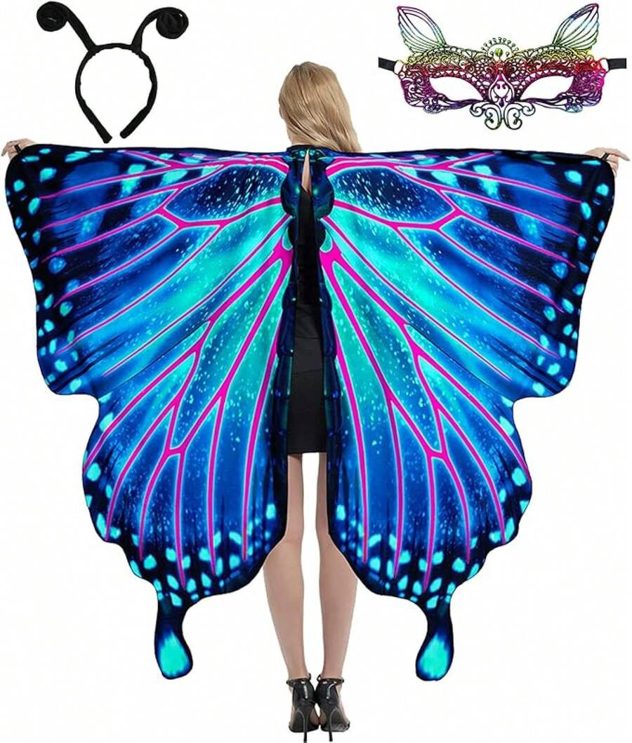 Costume Women, Adult Wings Hoween Costumes Women, With Lace And Headband - 004 - Xem 1