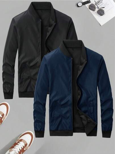 Set de 2 chaquetas casuales y versátiles de uso diario y deportivo para hombres