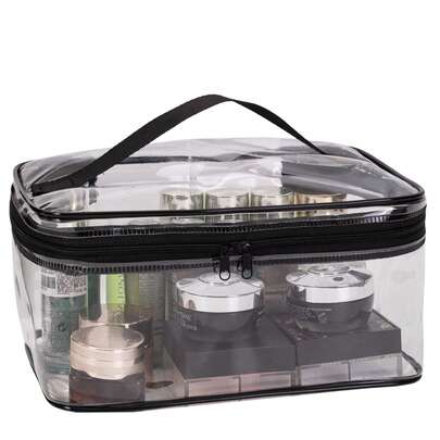 1 chiếc túi đựng mỹ phẩm vuông trong suốt dung tích lớn, túi trang điểm chống thấm nước bán chạy nhất, túi đựng dụng cụ trang điểm di động, ví cầm tay du lịch, túi đựng đồ dùng cá nhân cho nữ, quà tặng cho nữ, quà Giáng sinh, túi nhỏ, túi đựng mỹ phẩm, vật dụng cần thiết khi đi du lịch.