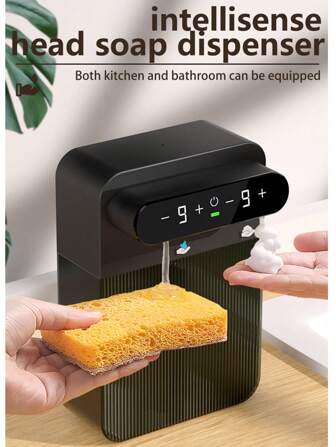 Distributeur de savon liquide moussant automatique, distributeur de savon électrique sans contact avec capteur pour la cuisine et la salle de bain