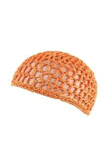 1 件手工钩针编织发网帽，女士发网/发围脖/发网帽