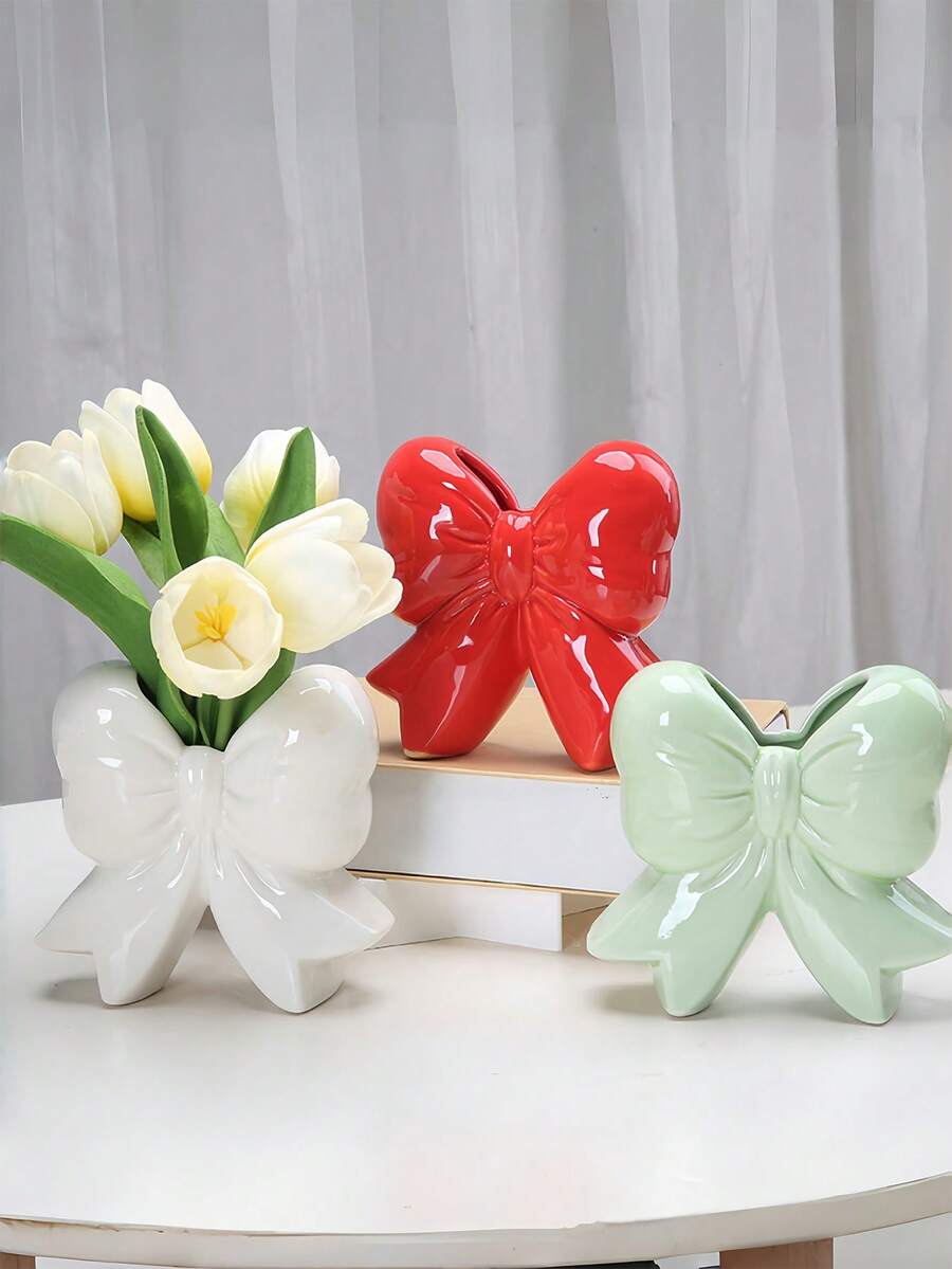 1pc Ceramic Vase, Suitable For Room Decor, Living Room, Dining Table Decor, Wedding Decoration, Rama Decor Gift, Vase, Decorative Style, Decorative Vase, Gift - Multicolor - View 1