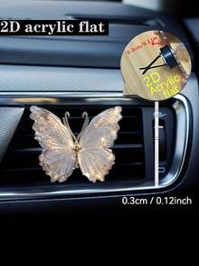 1 pieza Clip en forma de mariposa 2D de acrílico para las rejillas de ventilación del carro, decoración creativa de interiores de carro - Multicolor - Ver 4