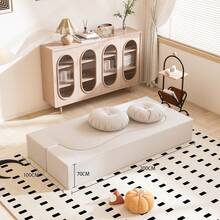 Sofá cama plegable de 2 plazas, sillón convertible, colchón de espuma de alta densidad, sofá cama para dormitorio o sala de juegos, color blanco - Blanco - Ver 3