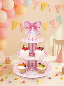 1 bộ giá đỡ bánh hình nơ hồng, giá trưng bày bánh cupcake bằng giấy hình nơ hồng dễ thương, khay bánh nhiều tầng dùng trang trí bánh kem chủ đề nơ hồng, trang trí tiệc nơ hồng, trang trí tiệc mừng em bé, đồ dùng làm bánh tự làm cho bàn tiệc nơ hồng, vật trang trí trung tâm bàn tiệc cưới màu hồng, đồ dùng trang trí tiệc sinh nhật chủ đề nơ hồng, phụ kiện trang trí bánh, quà tặng tiệc sinh nhật, đồ trang trí nơ hồng. - nơ hồng - Xem 5
