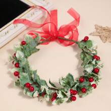 1pc European & American Style Simulation Flower Headband, Romantic Floral Crown Headpiece For Bridal Wedding, Photography, Vacation, Coronas, Tiara, Hair Garland, Head Wreath, Hair Vine, Hair Circlet, School Stuff,